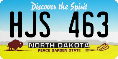 ND license plate HJS463