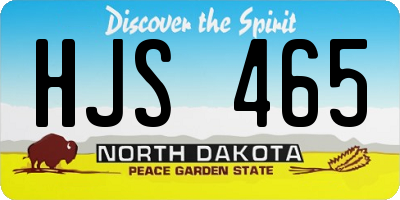 ND license plate HJS465