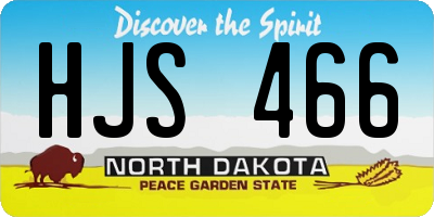 ND license plate HJS466