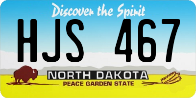 ND license plate HJS467