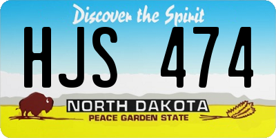 ND license plate HJS474