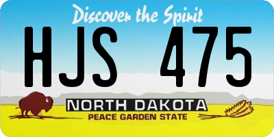 ND license plate HJS475