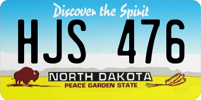 ND license plate HJS476