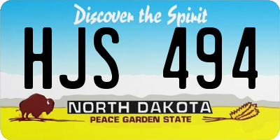 ND license plate HJS494