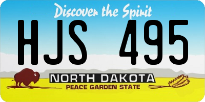 ND license plate HJS495