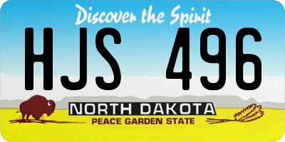 ND license plate HJS496