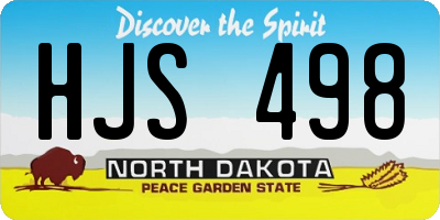 ND license plate HJS498