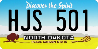 ND license plate HJS501