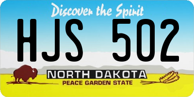 ND license plate HJS502