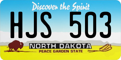 ND license plate HJS503