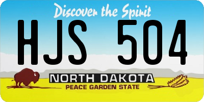 ND license plate HJS504