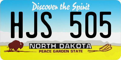 ND license plate HJS505