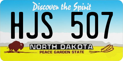 ND license plate HJS507
