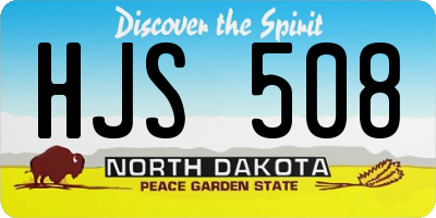 ND license plate HJS508
