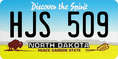 ND license plate HJS509