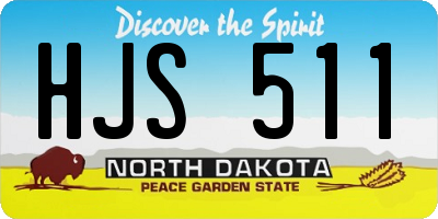 ND license plate HJS511