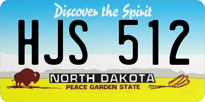 ND license plate HJS512