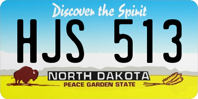 ND license plate HJS513