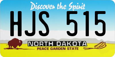 ND license plate HJS515