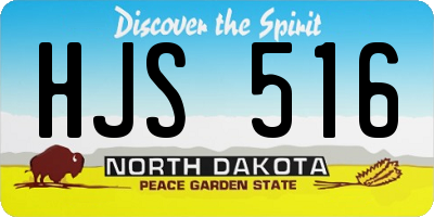 ND license plate HJS516