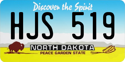 ND license plate HJS519