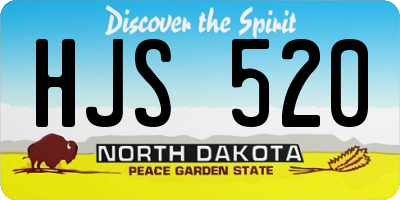 ND license plate HJS520