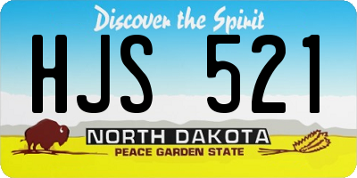 ND license plate HJS521