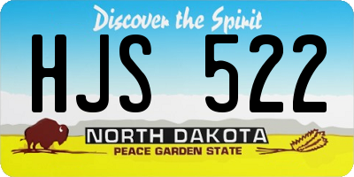 ND license plate HJS522