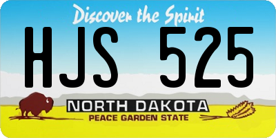 ND license plate HJS525