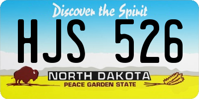 ND license plate HJS526