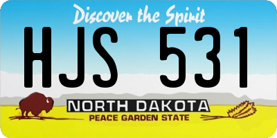 ND license plate HJS531