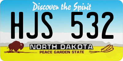 ND license plate HJS532