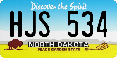 ND license plate HJS534