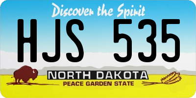 ND license plate HJS535