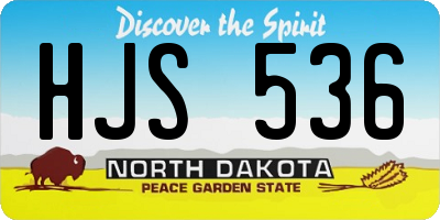 ND license plate HJS536