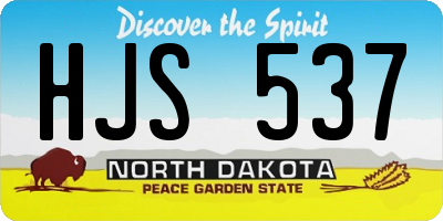 ND license plate HJS537