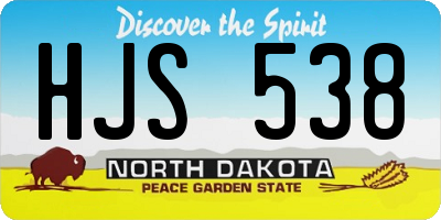 ND license plate HJS538