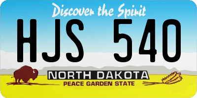 ND license plate HJS540