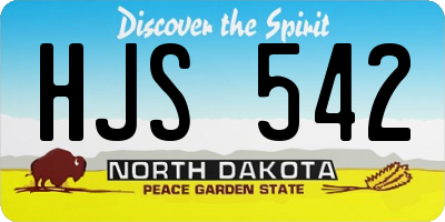 ND license plate HJS542