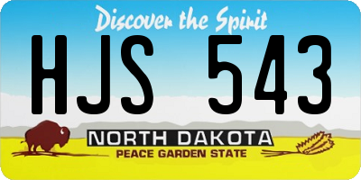 ND license plate HJS543