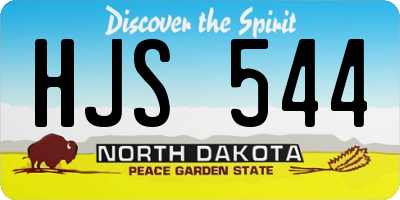 ND license plate HJS544