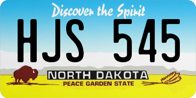 ND license plate HJS545
