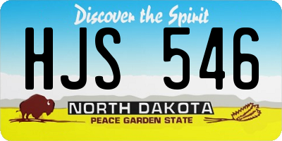 ND license plate HJS546