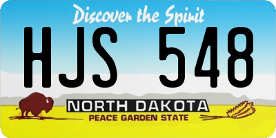 ND license plate HJS548