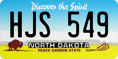 ND license plate HJS549