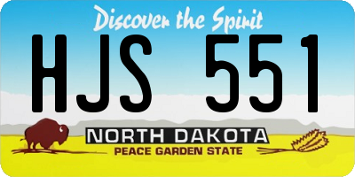 ND license plate HJS551