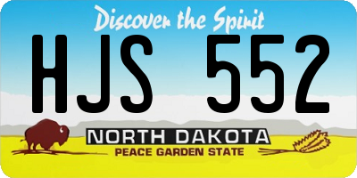 ND license plate HJS552