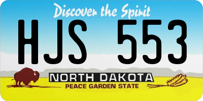 ND license plate HJS553
