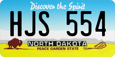 ND license plate HJS554