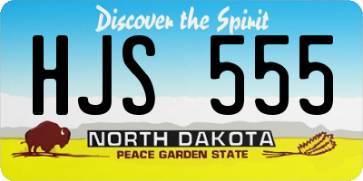 ND license plate HJS555